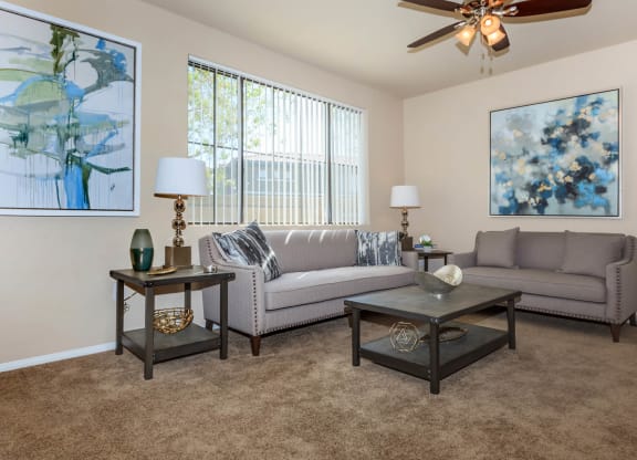 Carpeted Living Room at The Preserve by Picerne, N Las Vegas, 89086