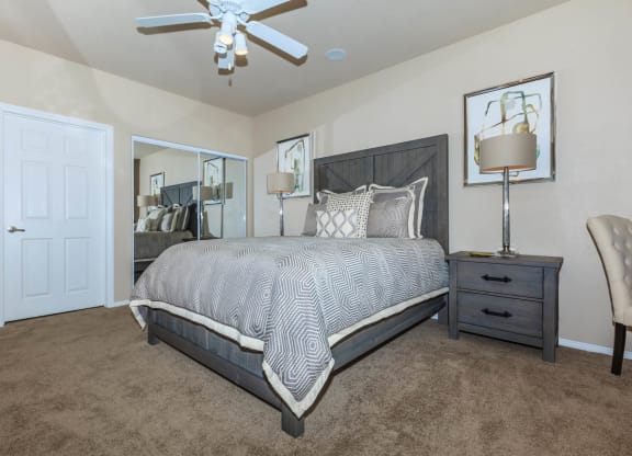 Bedroom With Ceiling Fan at The Preserve by Picerne, Nevada