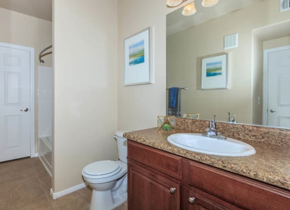 Renovated Bathrooms With Quartz Counters at The Preserve by Picerne, N Las Vegas
