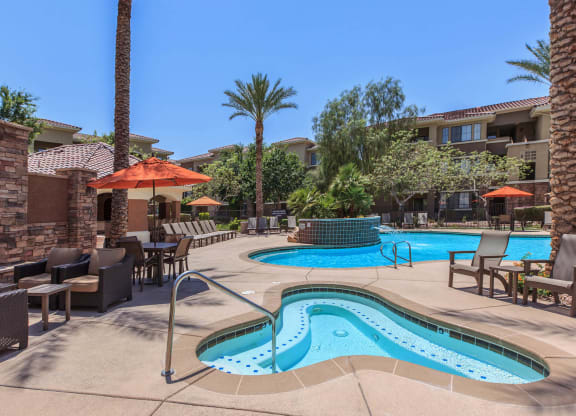 Relaxing Pool Area With Sundeck at The Presidio by Picerne, N Las Vegas, NV, 89084