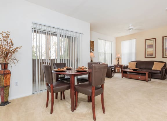 Dining and living room at The Summit by Picerne, Henderson, Nevada