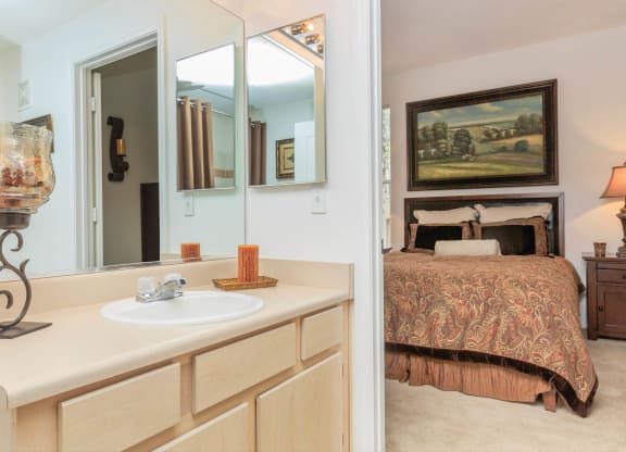 Bedroom and bath at The Summit by Picerne, Nevada