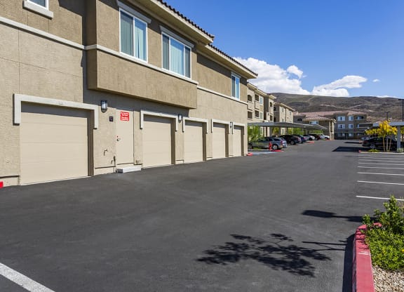Building exterior garage view at The View at Horizon Ridge, Henderson, NV
