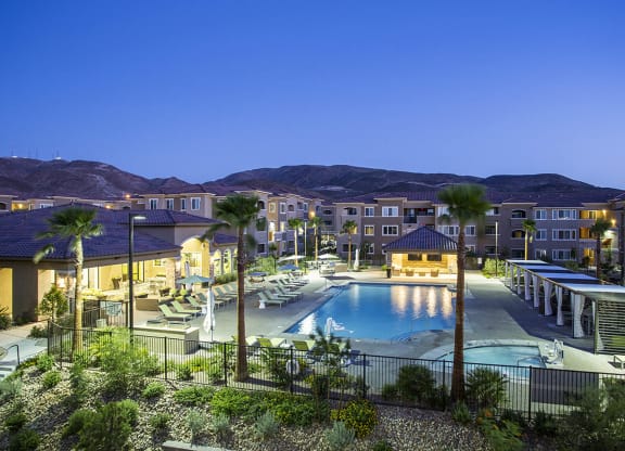 View at night at The View at Horizon Ridge, Henderson, Nevada