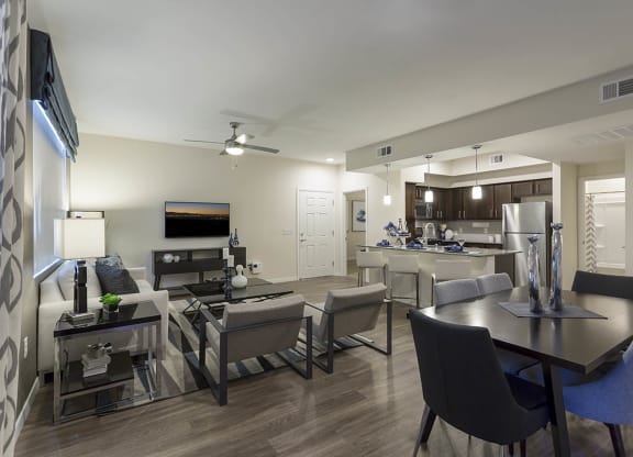 Dining table in living room at The View at Horizon Ridge, Henderson, NV, 89012