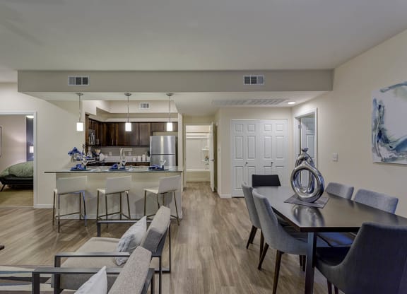 Dining table chair and living room at The View at Horizon Ridge, Nevada, 89012