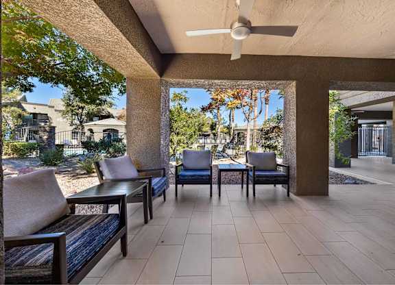 Poolside Patio Area at The Equestrian by Picerne, Henderson Nevada