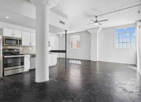 Kitchen and Living Area at 3200 Main in Dallas, TX