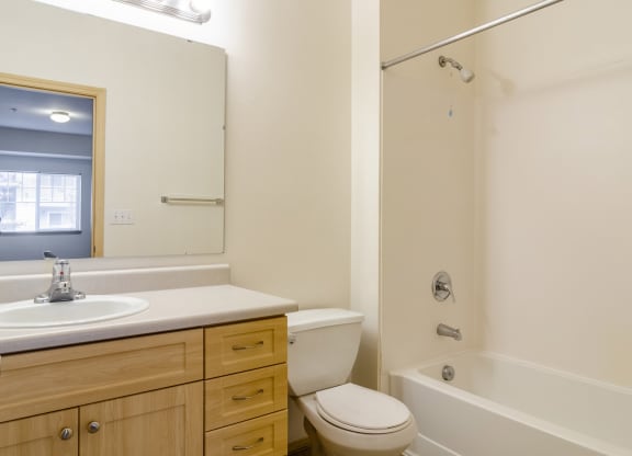 Model Bathroom at Abbey Rowe Apartments in Olympia, Washington, WA