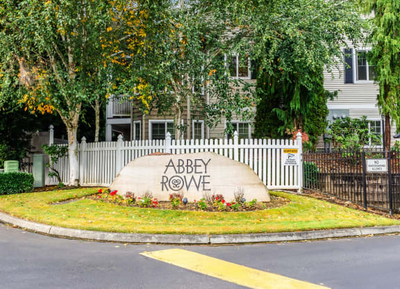 Monument Sign at Abbey Rowe Apartments in Olympia, Washington, WA