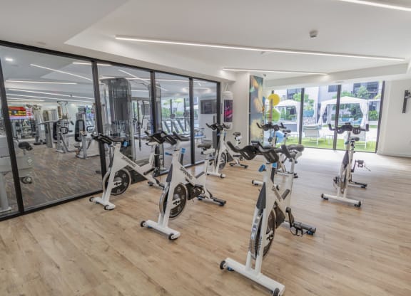 State Of The Art Fitness Center with Exercise Bicycles at Alameda West, Miami, Florida