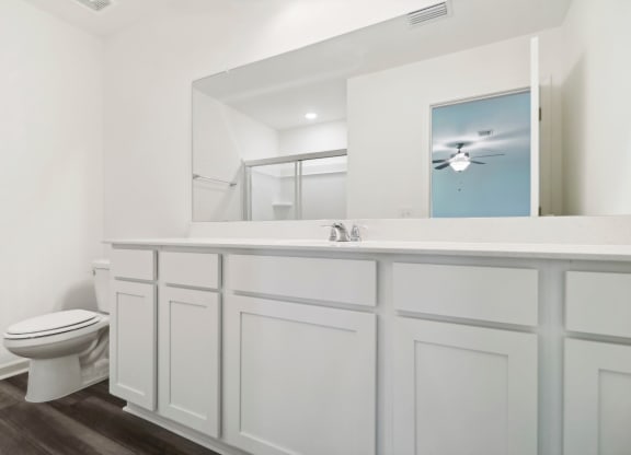 Sycamore bathroom with white vanity at Beacon at Ashley River Landing in Summerville, SC