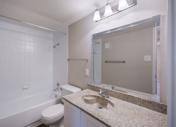 Bathroom at Polaris Apartment Homes in Irving, Texas, TX
