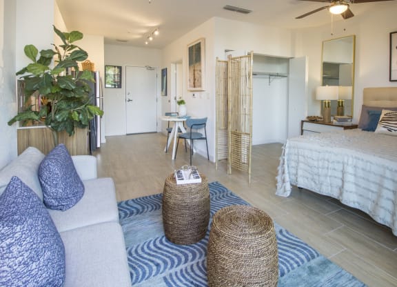 Living interior at Blue Lagoon 7, Florida, 33126
