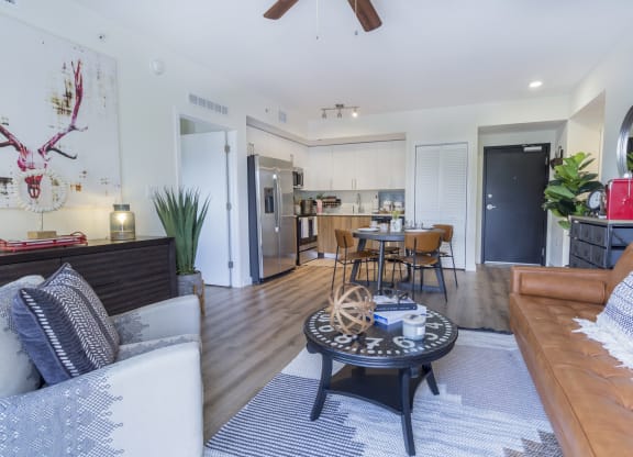 Modern Living Room With Kitchen View at Bay Village1, Palmetto Bay, 33157