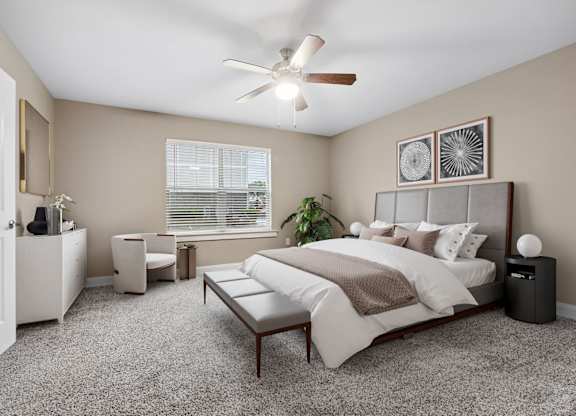3 Bedroom Unit| Virtually Staged Bedroom at Capital Grand in Tallahassee, FL