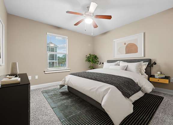 3 Bedroom Unit| Virtually Staged Bedroom at Capital Grand in Tallahassee, FL
