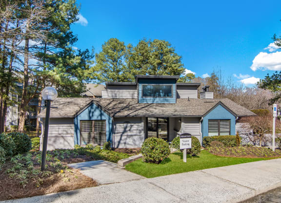 Clubhouse Exterior at Poplar Place Apartments in Carrboro, NC