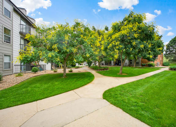 Walkways at Greensview Apartments in Aurora, Colorado, CO