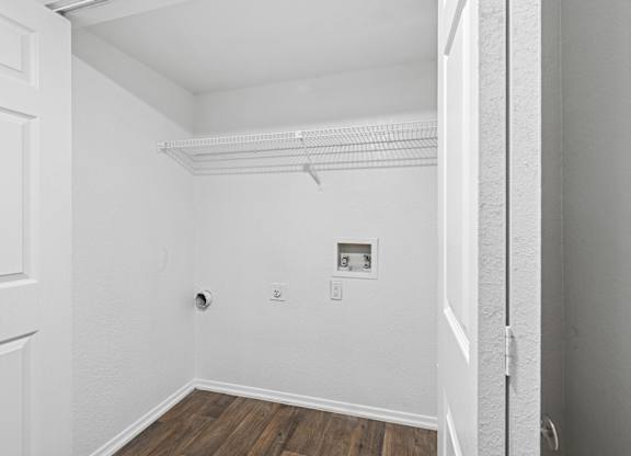 Copper Canyon Apartments in Bedford, TX, unit B1 Washer Dryer Connection Closet