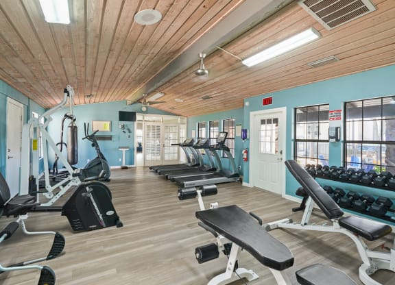 our state of the art gym is fully equipped with free weights and other cardio equipment