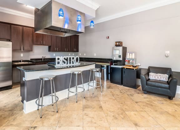 Resident Clubhouse Kitchen at Ultris Courthouse Square Apartment Homes in Stafford, Virginia, VA