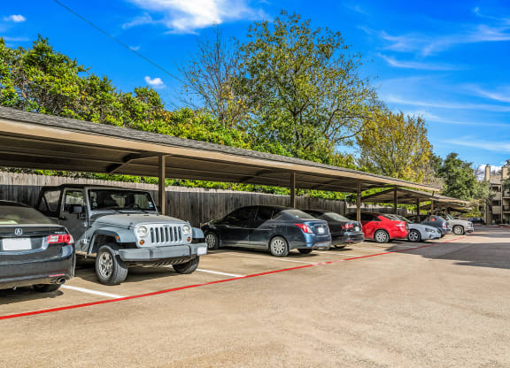Carport Parking at The Park on Preston in Dallas, Texas, TX