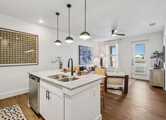 Model Unit kitchen in Chapel Park Apartments in Waco, TX