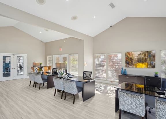 Leasing desks at Davenport Apartments in Dallas, TX