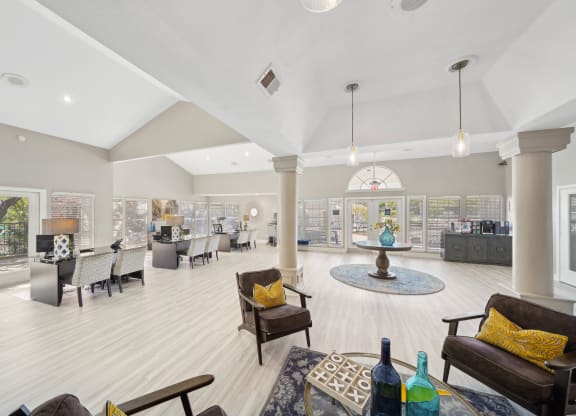 Interior of leasing office and clubhouse at Davenport Apartments in Dallas, TX