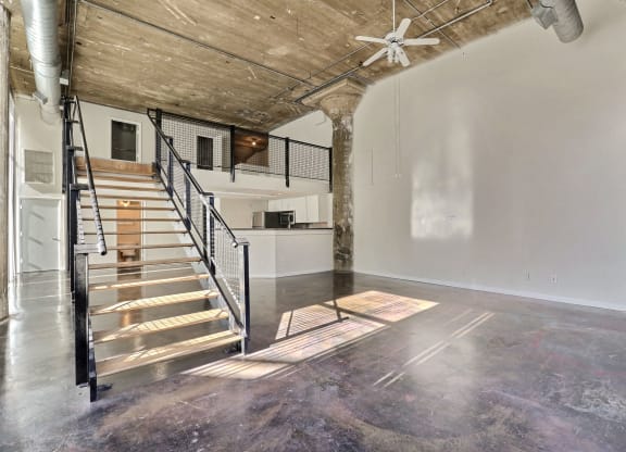 Mezzanine at Adam Hats Lofts in Deep Ellum, Dallas, Texas, TX