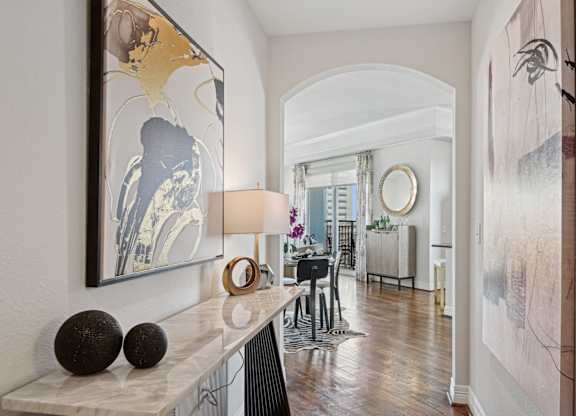 Model foyer leading into apartment at Dominion Post Oak apartments in Houston, TX