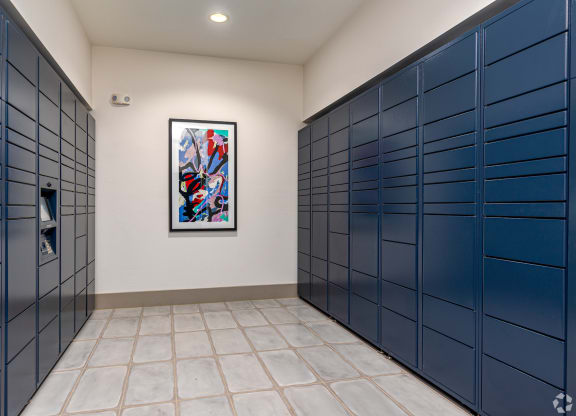 Interior delivery Hub lockers at Era apartments in Denton, TX