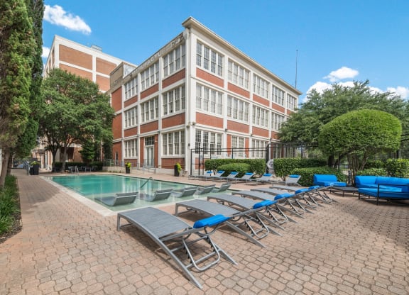 Pool Seating at Futura Lofts - Deep Ellum Lofts, Dallas, Texas, TX