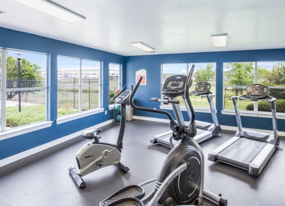 Fitness Center Cardio Equipment at Greensview Apartments in Aurora, Colorado, CO