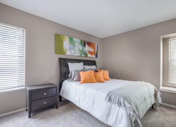 Model Unit Bedroom at Greensview Apartments in Aurora, Colorado, CO