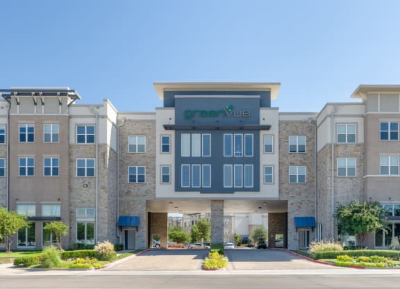 a large building with a sign on the front of it