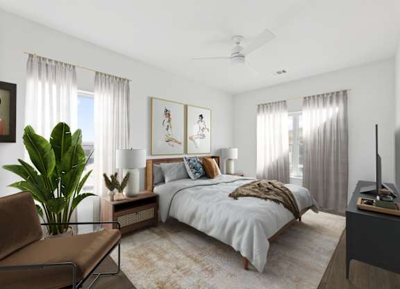 Hillside on Parmer Lane Apartment in Austin Tx Model Unit bedroom