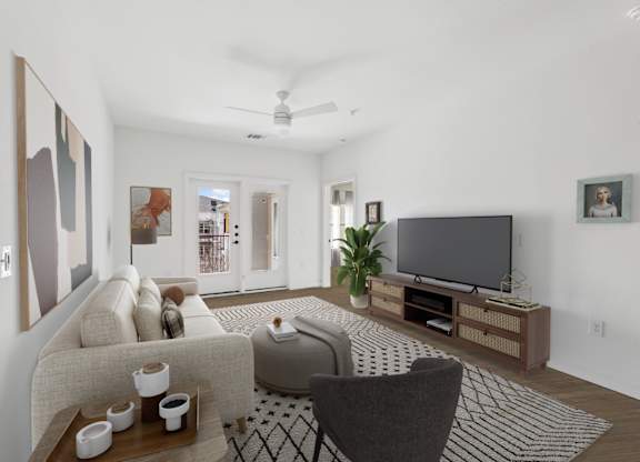 Hillside on Parmer Lane Apartment in Austin Tx Model Unit Living room