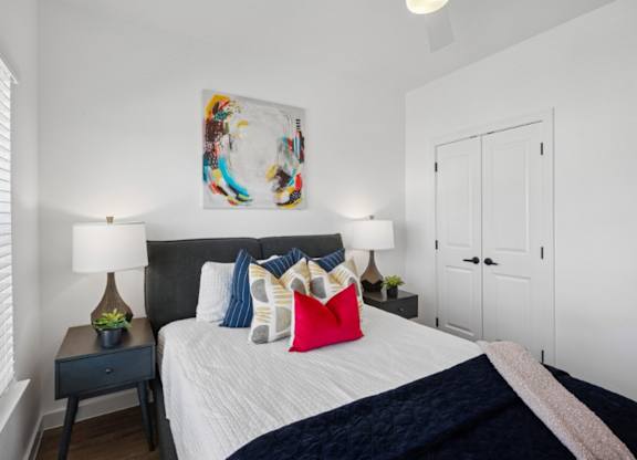 Hillside on Parmer Lane Apartments in Austin Tx model unit bedroom