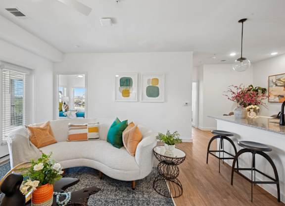Hillside on Parmer Lane Apartments in Austin Tx model unit Living Room