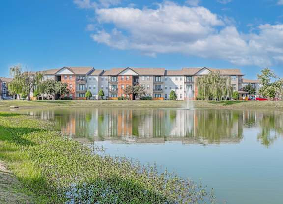 Shot of the pond with our apartments in the background at Ultris Island Park in Shreveport, LA