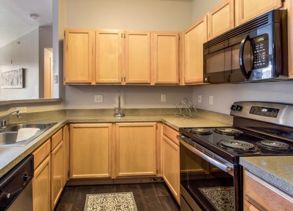 Model Unit Kitchen at Greensview Apartments in Aurora, Colorado, CO