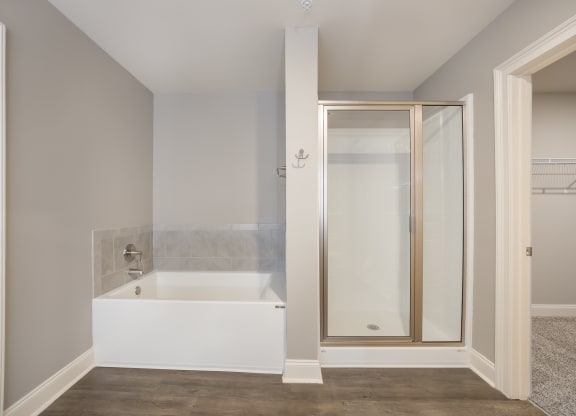Model 2 Bathroom Tub and Stand-Alone Shower at Capital Grand Apartments in Tallahassee, FL