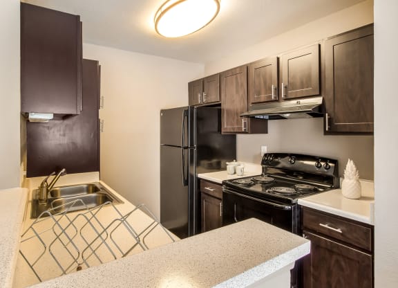 Model Unit Kitchen at Greensview Apartments in Aurora, Colorado, CO