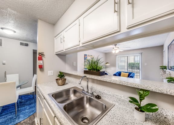 Model Kitchen Bar View at The Park on Preston in Dallas, Texas, TX
