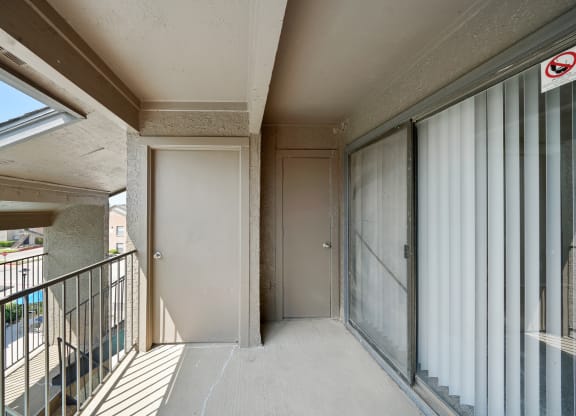 Unit Balcony with Storage at Polaris Apartment Homes in Irving, Texas, TX