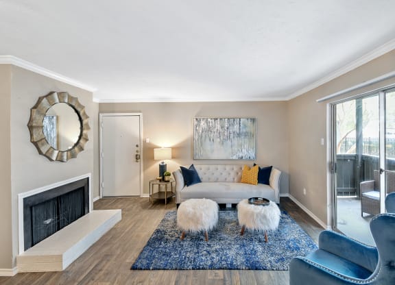 Model Living Room at Davenport Apartments in Dallas, TX