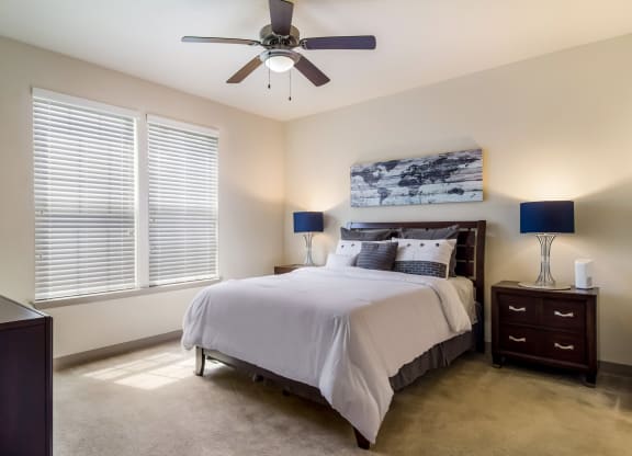 Bedroom with a ceiling fan at Oakleaf Plantation in Jacksonville, FL