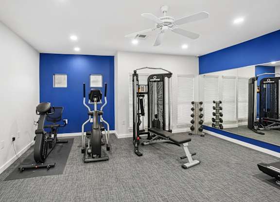Fitness center at On the Green in Austin, TX